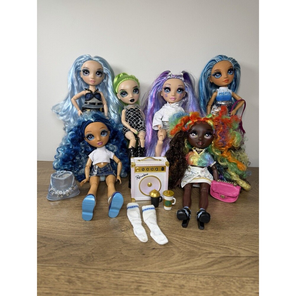 Rainbow High Mixed Doll Lot 13 Piece 6 Dolls + Accessories